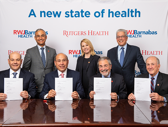 Signing of Affiliation Agreement between Rutgers and RWJBarnabas Health